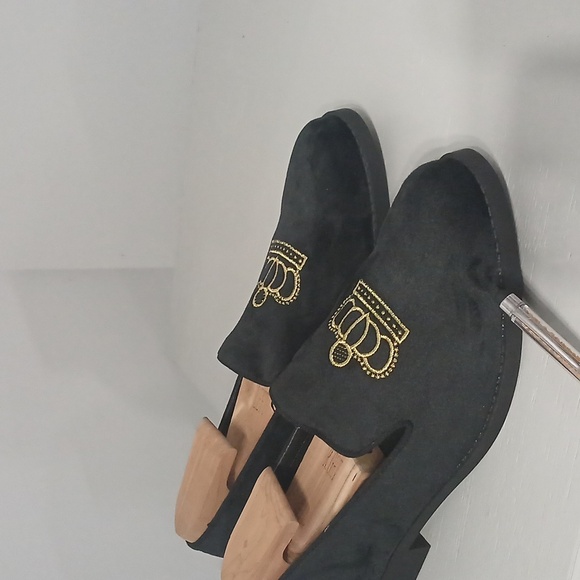 NWOT ,UO Crown Smoking Slipper Black Crown Embroidered Men's Loafers Sz11 - Picture 7 of 7